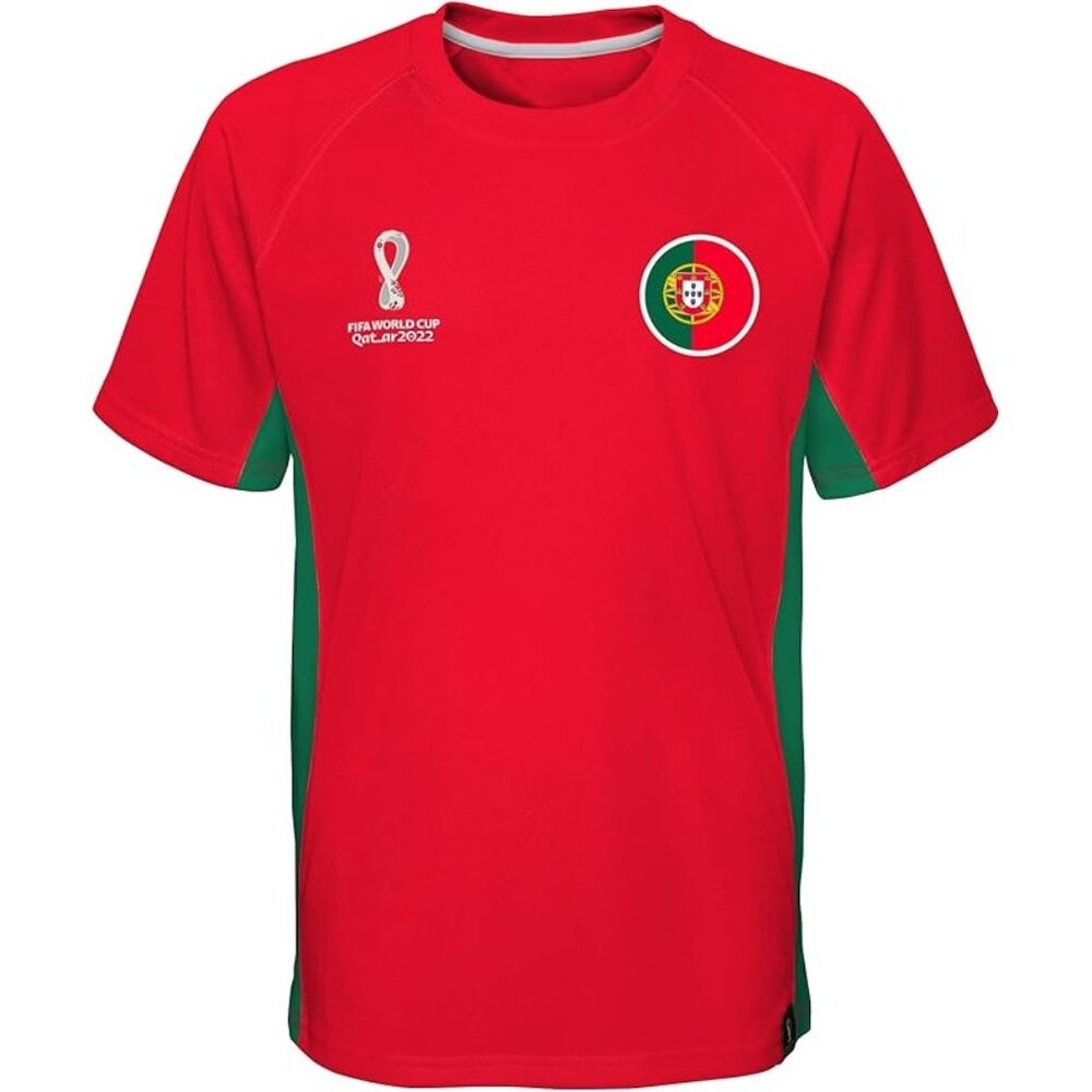 Outerstuff Men's Portugal FIFA World Cup 2022 Raglan Short Sleeve Top XL NWT